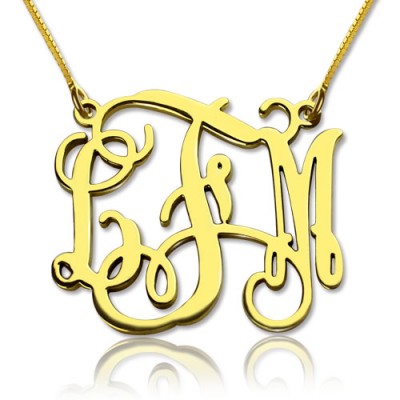 Kundenspezifische Monogramm Halskette 18 karätigem Gold überzogen