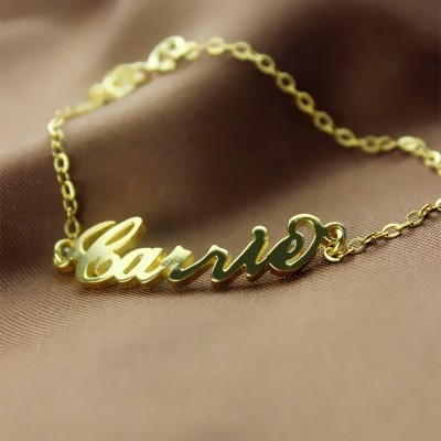 Personalisierte 18ct Gold überzogenes Carrie Namensarmband