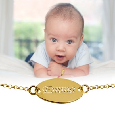 18ct Silber vergoldet Personalisierte Baby Armband / Fußkettchen