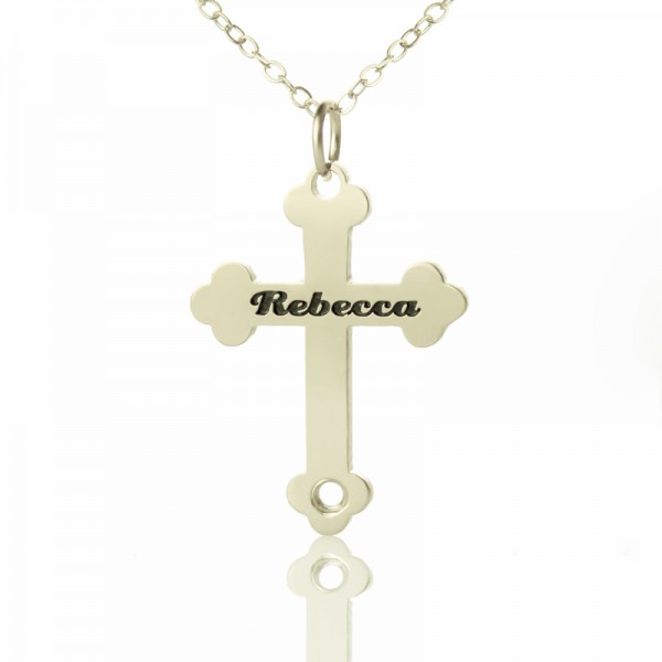 Silber Rebecca Front Kreuz Name Halskette