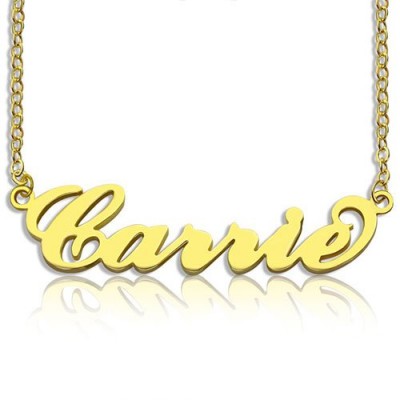 Personalisierte Carrie Namenskette 18 karätigem Gold überzogen