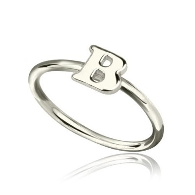 Personalisierte Frauen Midi Initial Ring Sterling Silber