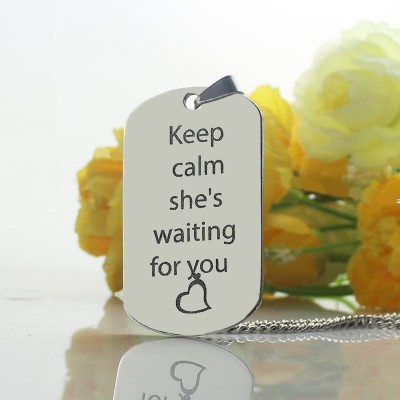 Personalisierte Netter His and Hers Dog Tag Halskette Sterling Silber
