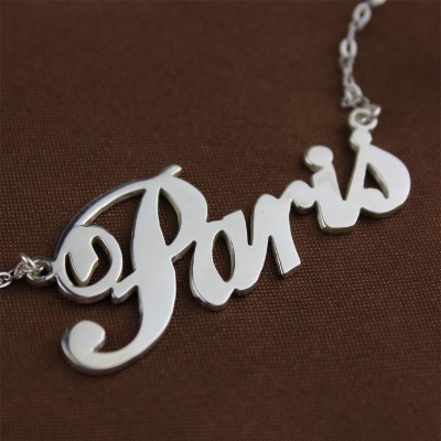 Paris Hilton Art Name Halskette 18ct Massiv weißes Gold überzogen
