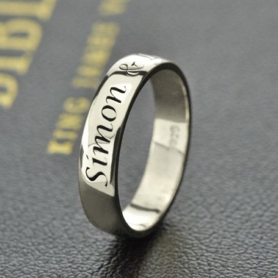 Personalisierte Versprechen Namen Ring Sterling Silber