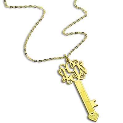 18ct Gold überzogener Key Monogramm Initialen Halskette