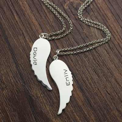 Individuell gestaltet sein und ihr Angel Wings Halskette Set Silber