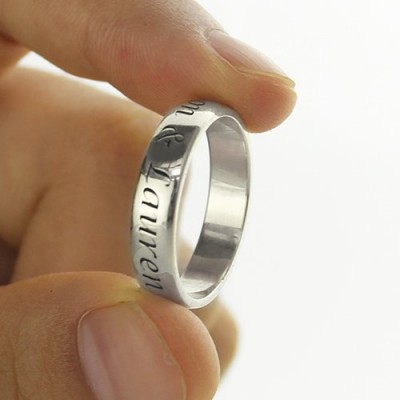 Personalisierte Versprechen Namen Ring Sterling Silber