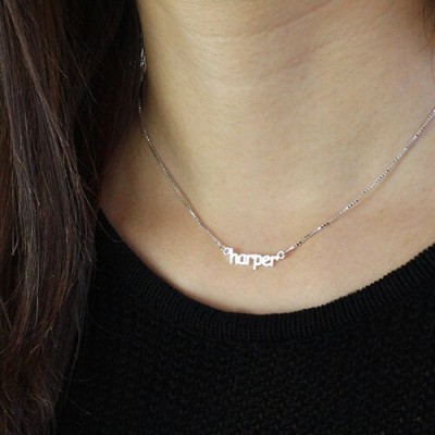 Personalisierte Mini Namensbuchstaben Halskette aus Sterling Silber