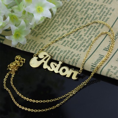 Personalisierte 18ct Gold überzogene BANANEN Schrift Art Name Halskette