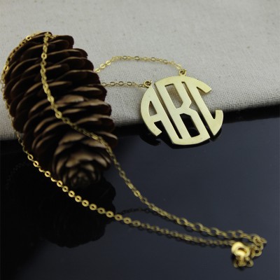 Solid Gold 18ct Anfängliche Block Monogramm Anhänger Halskette
