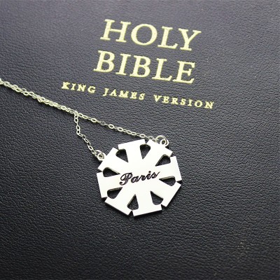 Customized Kreuz Halskette mit Namen Silber