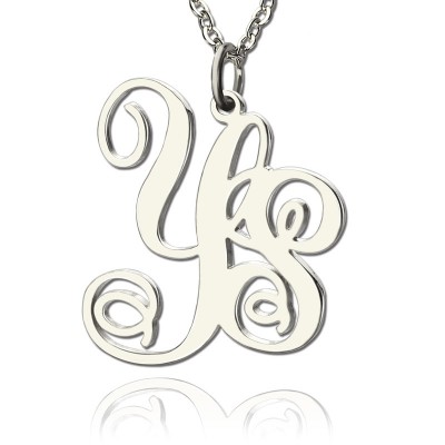 Personalisierte Sterling Silber 2 Initialen Monogramm Halskette
