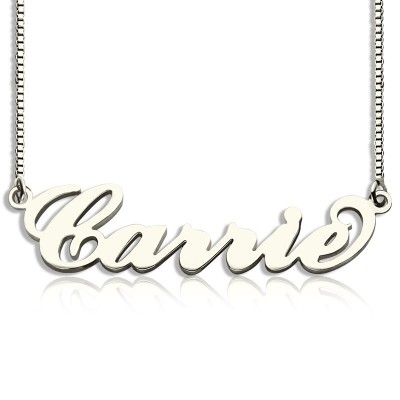 Personalisierte Carrie Namenskette Silber Kette Box