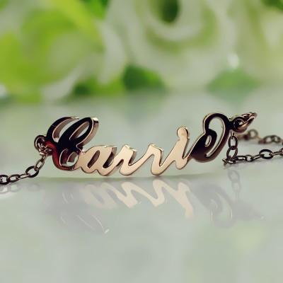 Rose Gold überzog Silber 925 Carrie Art Name Armband
