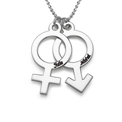 Halskette mit Weiblich Männlich Symbol