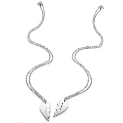 Personalisierte Silber Zerbrechliche Herz Halskette