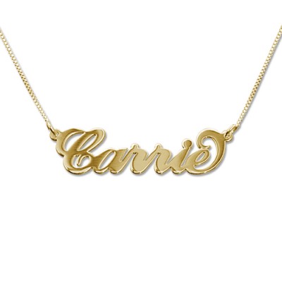 Kleine 18ct Vergoldete Silber Carrie Namenskette