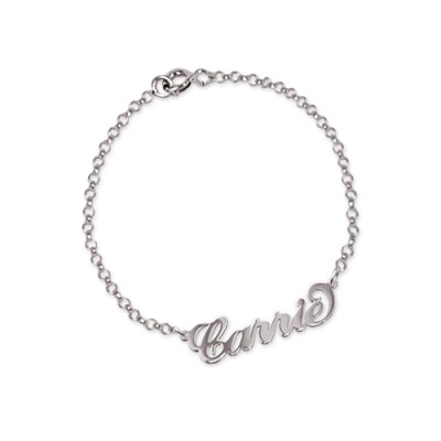Sterling Silber „Carrie“ Namens Armband / Fußkettchen