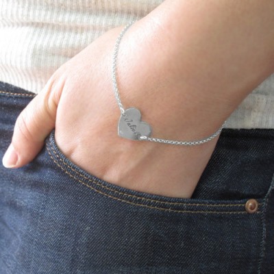 Sterling Silber mit eingraviertem Herz Paare Armband / Fußkettchen