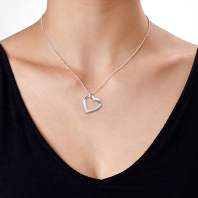 Sterling Silber mit eingraviertem Herz Halskette One Anhänger / Zwei Pendants / Weitere Anhänger