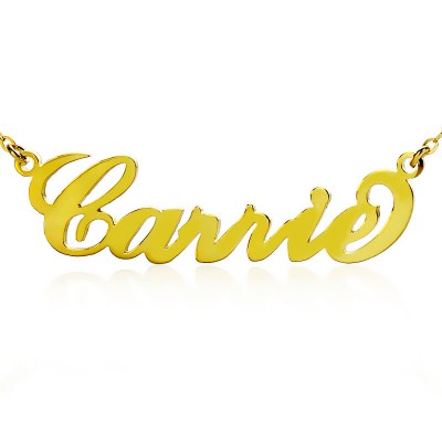 Personalisierte Carrie Namenskette Solid Gold 18ct