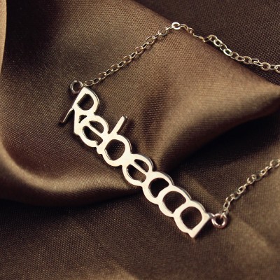 18ct Rose Gold überzogen Rebecca Art Name Halskette