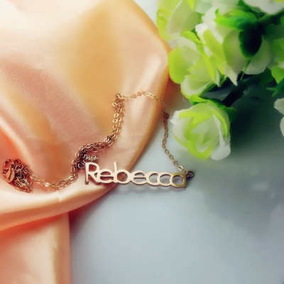 18ct Rose Gold überzogen Rebecca Art Name Halskette