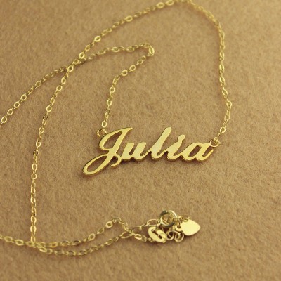Solid Gold 18ct Julia Art Name Halskette