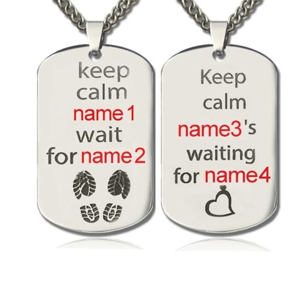 Personalisierte Netter His and Hers Dog Tag Halskette Sterling Silber