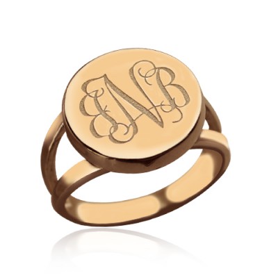 Rose Gold Circle Siegel Monogramm Ring