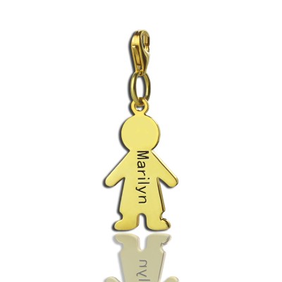 Personalisierte Boy hängende Halskette mit Namen 18 karätigem Gold überzogen