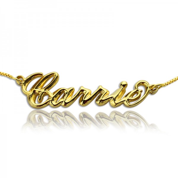 Personalisierte 3D Carrie Namenskette 18ct Gold Plating