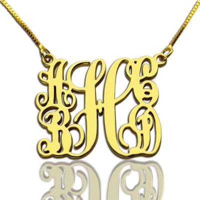 Gold überzogene Familien Monogramm Halskette mit 5 Initialen