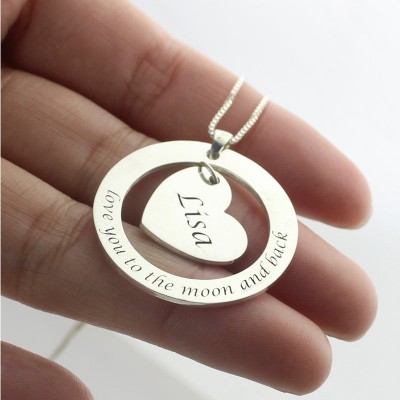 Benutzerdefinierte Versprechen Halskette mit Namen Phrase Sterling Silber