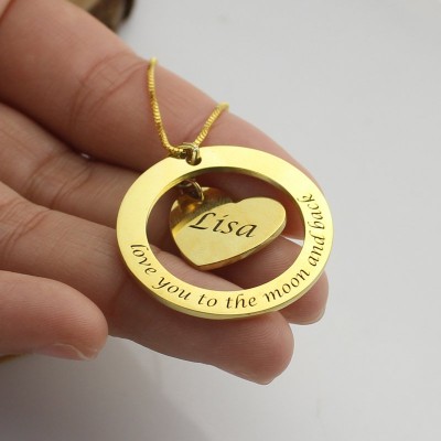 Personalisierte Versprechen Halskette mit Namen Phrase 18 karätigem Gold überzogen