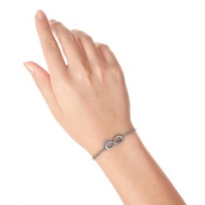 Sterling Silber Doppel the Love Infinity Armband