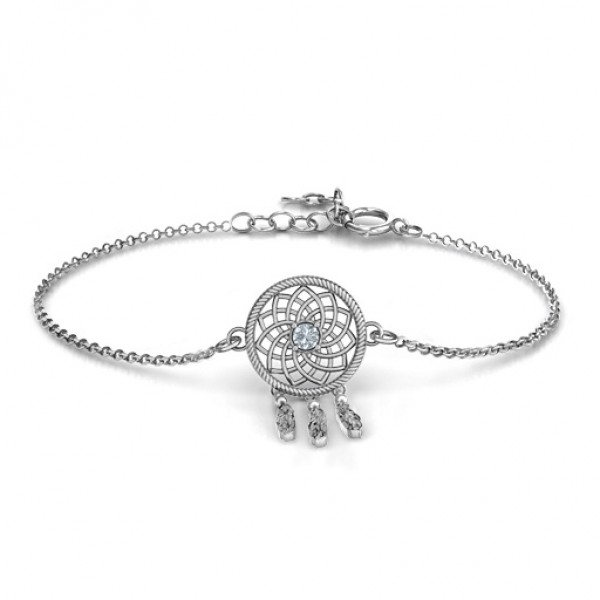 Personalisierte Sterling Silber Traumfänger Armband