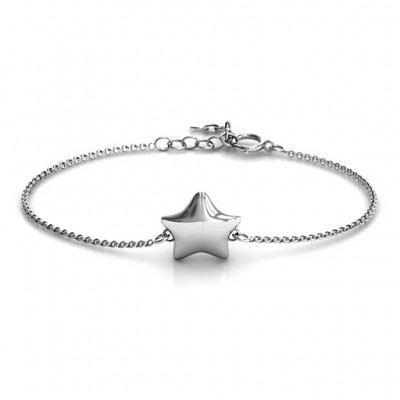 Personalisierte Sterling Silber Lucky Star Armband