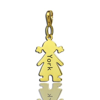 Personalisierte Baby hängende Halskette mit Namen Vergoldetes Silber