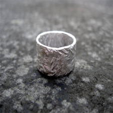 Felssporn Breiter Ring aus 925 Sterling Silber: Handgefertigt & Naturinspiriert | Personalisiertekette