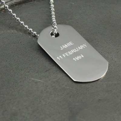 Personalisierte Silber Dog Tag Anhänger