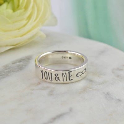 Paare Silber Band Personalisierte
