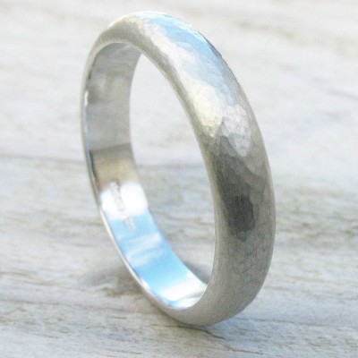 Handmade Sterling Silber gehämmert Ring