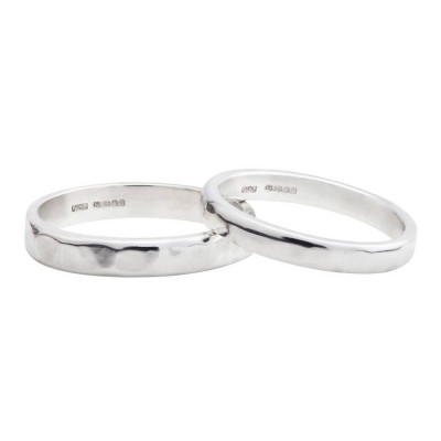 Sterling Silber D Form Wedding Band