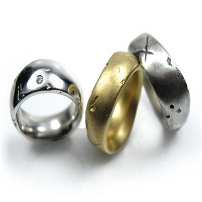 Rustikale Plain Silber Gnarled Ring
