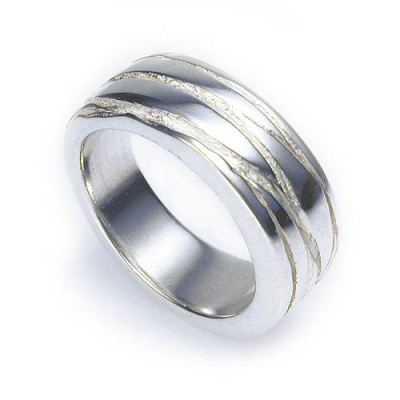 Silber Textur Bound Ring