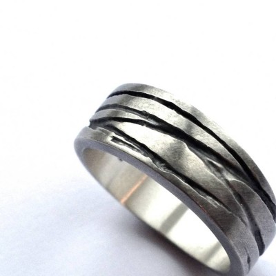 Silber Textur Bound Ring
