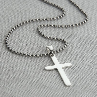 Für Männer Sterling Silber Kreuz und Kette