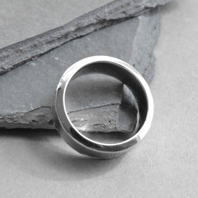 Meteorite Intarsien Silber Ring